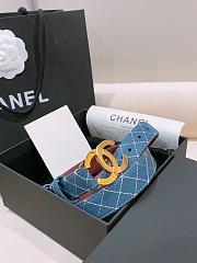 Chanel Leather Belt Calfskin & Metal Dark Blue & Gold AAC405 - 6