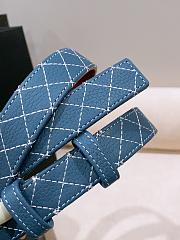 Chanel Leather Belt Calfskin & Metal Dark Blue & Gold AAC405 - 5