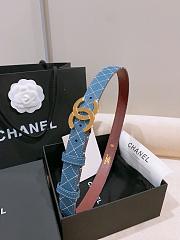 Chanel Leather Belt Calfskin & Metal Dark Blue & Gold AAC405 - 3