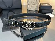 Chanel Leather Belt Calfskin & Gold-Tone Metal Black A73463 - 1