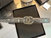 Chanel Leather Belt Calfskin & Gold-Tone Metal Black A73463 - 4