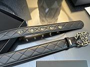Chanel Leather Belt Calfskin & Gold-Tone Metal Black A73463 - 2