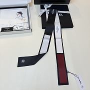 Chanel Slim Bandeau Silk Twill, Black, Burgundy, White & Beige - 160x6cm - 6