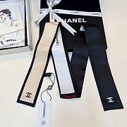 Chanel Slim Bandeau Silk Twill, Black, Burgundy, White & Beige - 160x6cm - 5