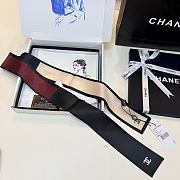 Chanel Slim Bandeau Silk Twill, Black, Burgundy, White & Beige - 160x6cm - 3
