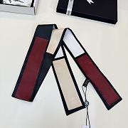 Chanel Slim Bandeau Silk Twill, Black, Burgundy, White & Beige - 160x6cm - 2