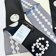 Chanel Slim Bandeau Silk Twill Pearl CC Dark Gray Ecru - 2