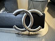 Chanel Leather Belt Calfskin & Metal Black, Burgundy & Silver A73462 - 6