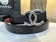 Chanel Leather Belt Calfskin & Metal Black, Burgundy & Silver A73462 - 4