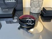Chanel Leather Belt Calfskin & Metal Black, Burgundy & Silver A73462 - 5