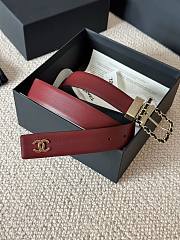 Chanel Leather Belt Calfskin & Metal Black, Burgundy & Gold 3cm - 6