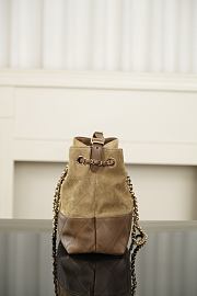 Chanel Small Shopping Bag Suede Calfskin, Shiny Lambskin & Gold-Tone Metal Beige - 36x24x14cm - 3