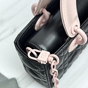 Dior Mini Lady D-Joy Bag Black and Soupir Pink Cannage Lambskin - 19x10.5x5.5cm - 2