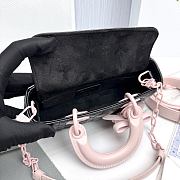 Dior Mini Lady D-Joy Bag Black and Soupir Pink Cannage Lambskin - 19x10.5x5.5cm - 6