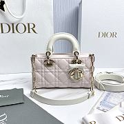Dior Mini Lady D-Joy Bag Two-Tone Ballet Pink and Latte Cannage Lambskin - 19x10.5x5.5cm - 1