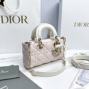 Dior Mini Lady D-Joy Bag Two-Tone Ballet Pink and Latte Cannage Lambskin - 19x10.5x5.5cm - 6
