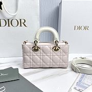 Dior Mini Lady D-Joy Bag Two-Tone Ballet Pink and Latte Cannage Lambskin - 19x10.5x5.5cm - 5