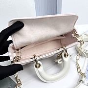 Dior Mini Lady D-Joy Bag Two-Tone Ballet Pink and Latte Cannage Lambskin - 19x10.5x5.5cm - 3