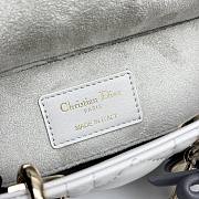 Dior Mini Lady D-Joy Bag Two-Tone Gris Pietro and Gris Flanelle Cannage Lambskin - 19x10.5x5.5cm - 6
