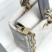 Dior Mini Lady D-Joy Bag Two-Tone Gris Pietro and Gris Flanelle Cannage Lambskin - 19x10.5x5.5cm - 3