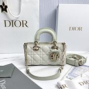 Dior Mini Lady D-Joy Bag Two-Tone Latte and Soupir Green Cannage Lambskin - 19x10.5x5.5cm - 1