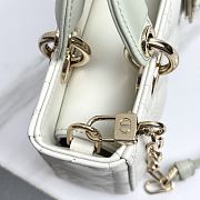 Dior Mini Lady D-Joy Bag Two-Tone Latte and Soupir Green Cannage Lambskin - 19x10.5x5.5cm - 6