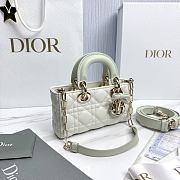 Dior Mini Lady D-Joy Bag Two-Tone Latte and Soupir Green Cannage Lambskin - 19x10.5x5.5cm - 5