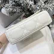 Dior Qixi My Tender Dior Top Handle Mini Bag Two-Tone Latte and Ice Blue Macrocannage Lambskin - 21x11.5x7cm - 5