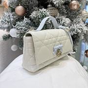 Dior Qixi My Tender Dior Top Handle Mini Bag Two-Tone Latte and Ice Blue Macrocannage Lambskin - 21x11.5x7cm - 4