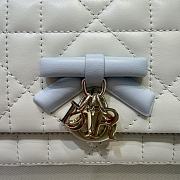 Dior Qixi My Tender Dior Top Handle Mini Bag Two-Tone Latte and Ice Blue Macrocannage Lambskin - 21x11.5x7cm - 3
