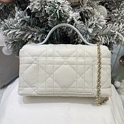 Dior Qixi My Tender Dior Top Handle Mini Bag Two-Tone Latte and Ice Blue Macrocannage Lambskin - 21x11.5x7cm - 2