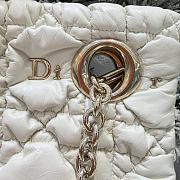 Small Dior Milly-La-Forêt Bag Latte Puffy Macrocannage Calfskin - 33x24x5cm - 4