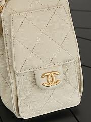 Chanel 25 Mini Handbag Grained Calfskin & Gold Tone Metal Light Beige - 22x20x12.5cm - 2