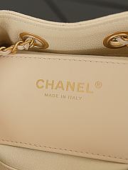 Chanel 25 Mini Handbag Grained Calfskin & Gold Tone Metal Light Beige - 22x20x12.5cm - 3