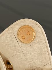 Chanel 25 Mini Handbag Grained Calfskin & Gold Tone Metal Light Beige - 22x20x12.5cm - 4