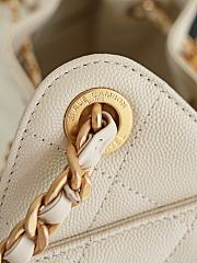 Chanel 25 Mini Handbag Grained Calfskin & Gold Tone Metal Light Beige - 22x20x12.5cm - 5