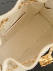 Chanel 25 Mini Handbag Grained Calfskin & Gold Tone Metal Light Beige - 22x20x12.5cm - 6