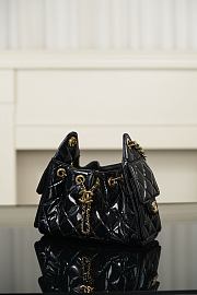 Chanel 25 Mini Handbag Patent Calfskin & Gold Tone Metal Black - 22x20x12.5cm - 3