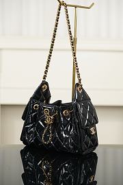 Chanel 25 Mini Handbag Patent Calfskin & Gold Tone Metal Black - 22x20x12.5cm - 5