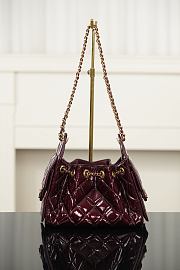 Chanel 25 Mini Handbag Patent Calfskin & Gold Tone Metal Burgundy - 22x20x12.5cm - 2