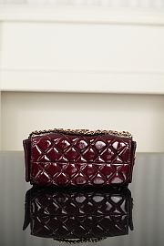 Chanel 25 Mini Handbag Patent Calfskin & Gold Tone Metal Burgundy - 22x20x12.5cm - 4