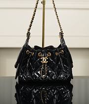 Chanel 25 Mini Handbag Patent Calfskin & Gold Tone Metal Black - 22x20x12.5cm - 1