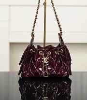 Chanel 25 Mini Handbag Patent Calfskin & Gold Tone Metal Burgundy - 22x20x12.5cm - 1