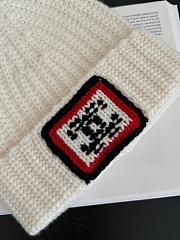 Chanel Logo Knit Cashmere Beanie White - 2