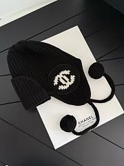 Chanel Cashmere CC Chapka Hat Black and Ecru - 5