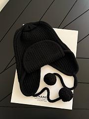 Chanel Cashmere CC Chapka Hat Black and Ecru - 3