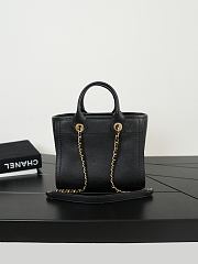 Chanel Mini Shopping Bag Grained Calfskin & Gold-Tone Metal Black - 19.5x17x9cm - 6