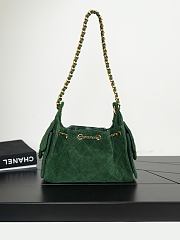 Chanel 25 Small Handbag Suede Calfskin & Gold Metal Green AS5293 - 30x26x14cm - 6