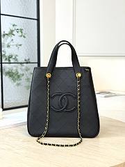 Chanel Small Shopping Bag Calfskin & Gold-Tone Metal Black - 36x30x17cm - 1