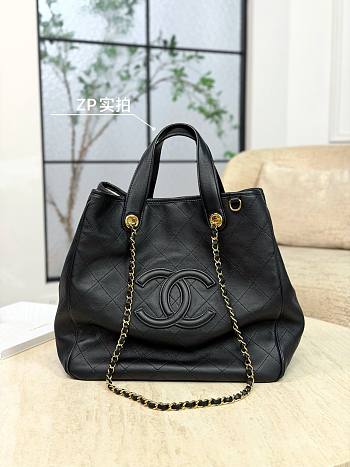 Chanel Large Tote Calfskin & Gold-Tone Metal Black AS6201 - 43x33x20cm